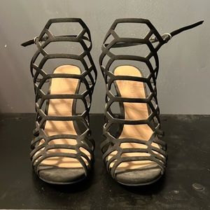 Black strappy stilettos